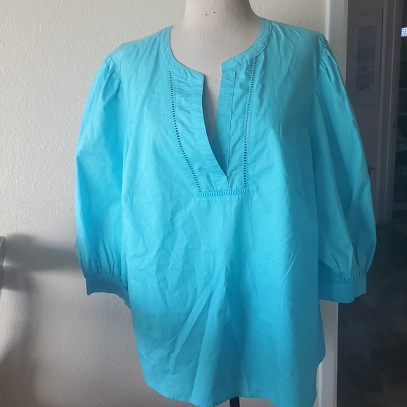 St. John's Bay Blue Blouse - Picture 1 of 7